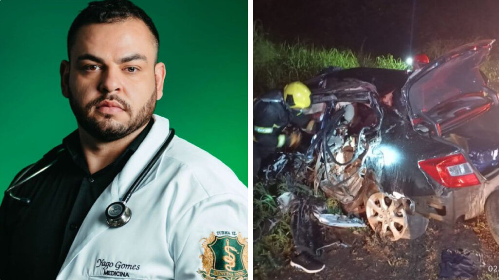 Estudante de medicina da UnirG Yago de Sousa morre em acidente entre carro e caminhão na BR-153, entre Gurupi e Aliança.